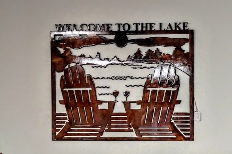 to the lake metal wall art Lake art Lake Scene Etsy