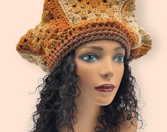 Crochet Star Crown Beanie: Handmade Granny Hexagon Hat  display picture 2
