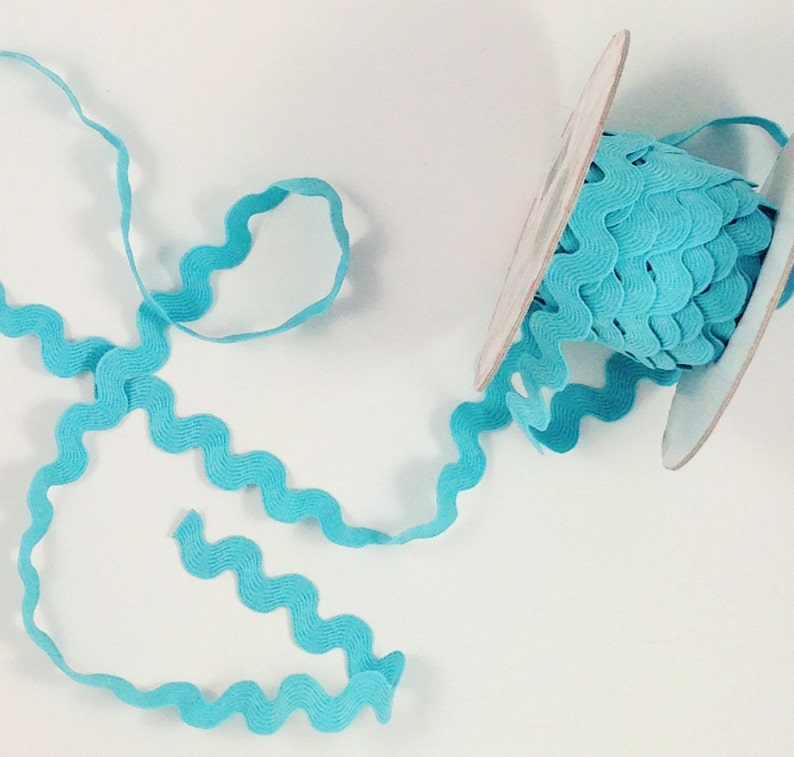 Riley Blake Ric Rac Christmas Ribbon Ric-Rac by-the-yard Holiday Gift Wrap Christmas Gift Wrap- 34 Ric-Rac Rick Rack Blue Ric-Rac