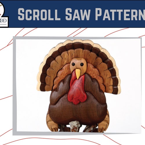 Turkey Intarsia Pattern Scroll Saw Pattern Wooden Bird - Etsy