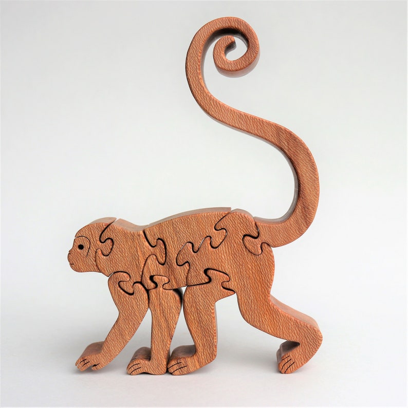 Monkey Wooden Puzzle Scroll Saw Pattern DIY Woodworking Plan Etsy