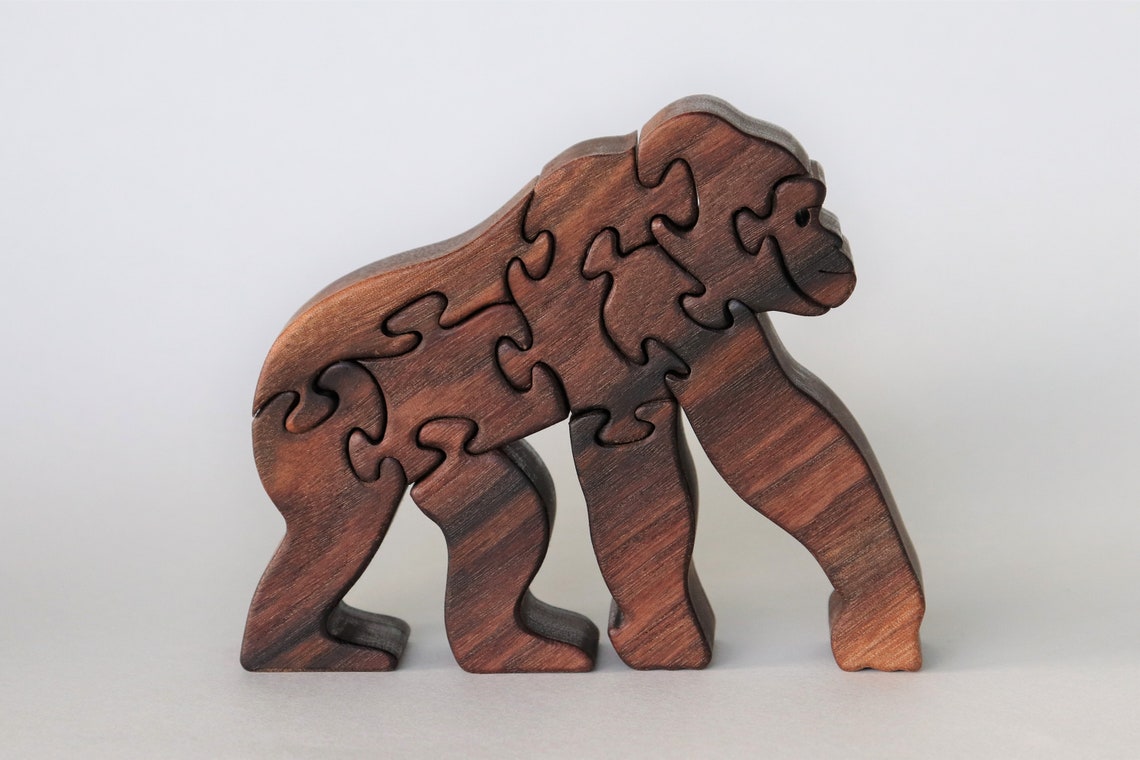 Gorilla Puzzle Scroll Saw Pattern Wooden Puzzle Plan DIY Etsy
