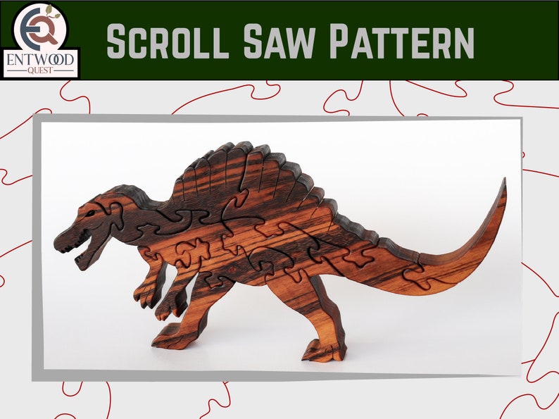 Dinosaur Scroll Saw Puzzle Pattern Set, Trex Skull, Pterodactyl