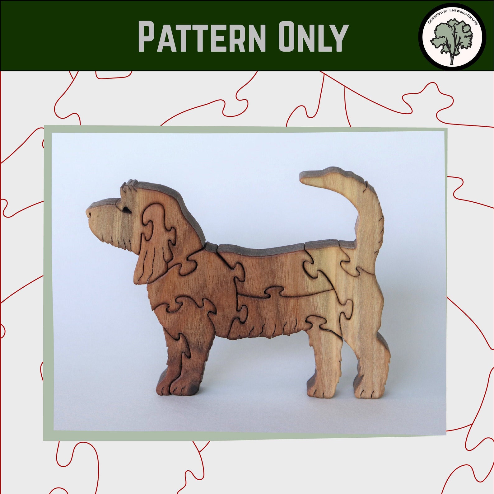 PBGV Dog Wooden Puzzle Scroll Saw Pattern DIY Plan Free Etsy
