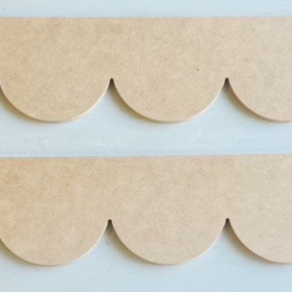 Scalloped MDF Trim Molding, Scallop Pattern MDF Trim, Each Piece 46" Long Scalloped Trim, Scallop Trim, Packs of 46" Scallop Trim for DIY