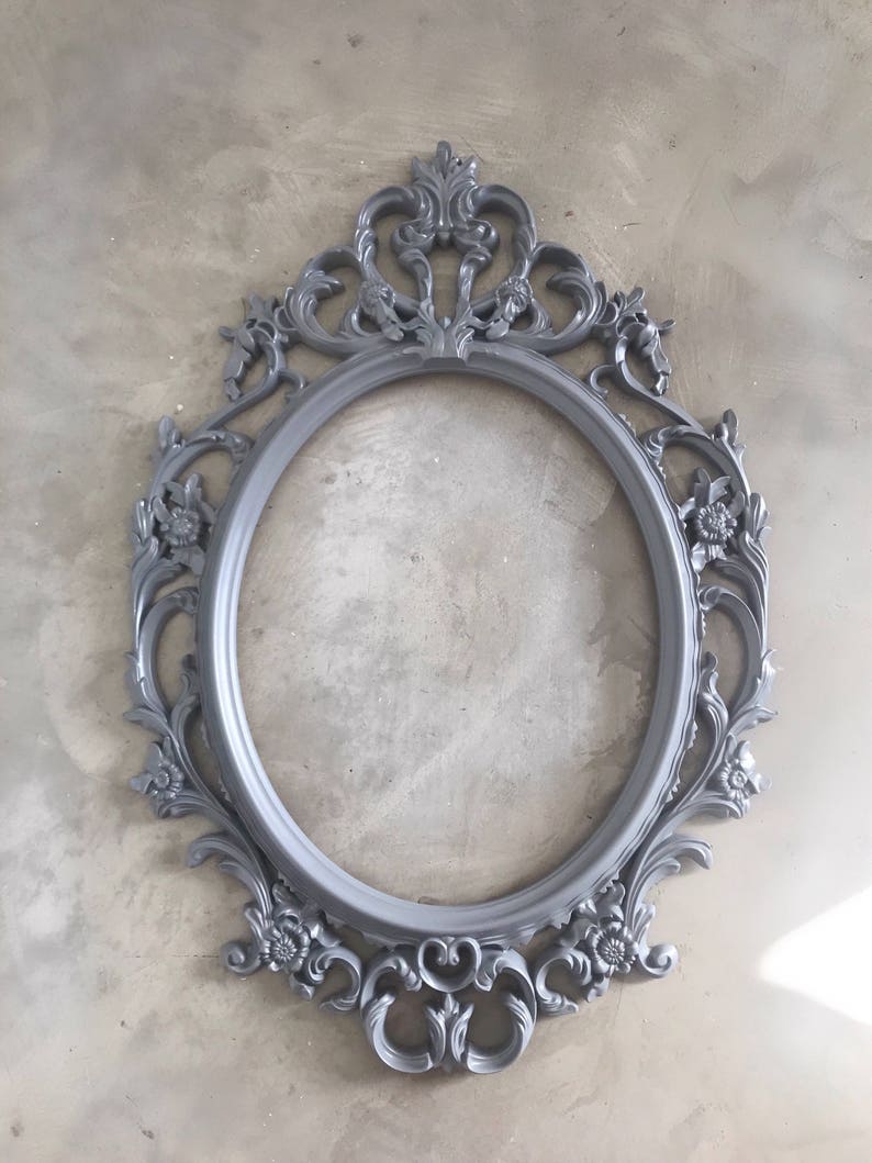 Gris Cadre Baroque Fleuri Décoration Mariage Décor De Etsy