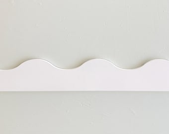 Primed MDF Trim Molding, 46" Length Trim, Wavy Scalloped Trim