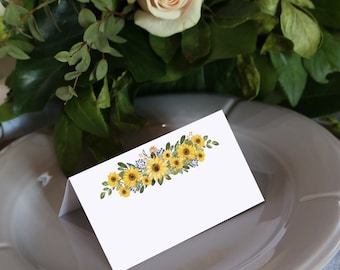 Sunflowers Wedding Table Seating Name Place Cards