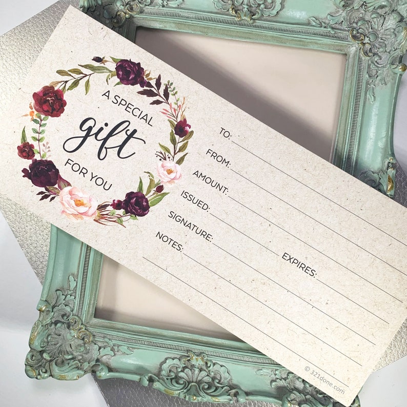 Blank Gift Certificates 24 Pack 4x9 for Small Business | Etsy