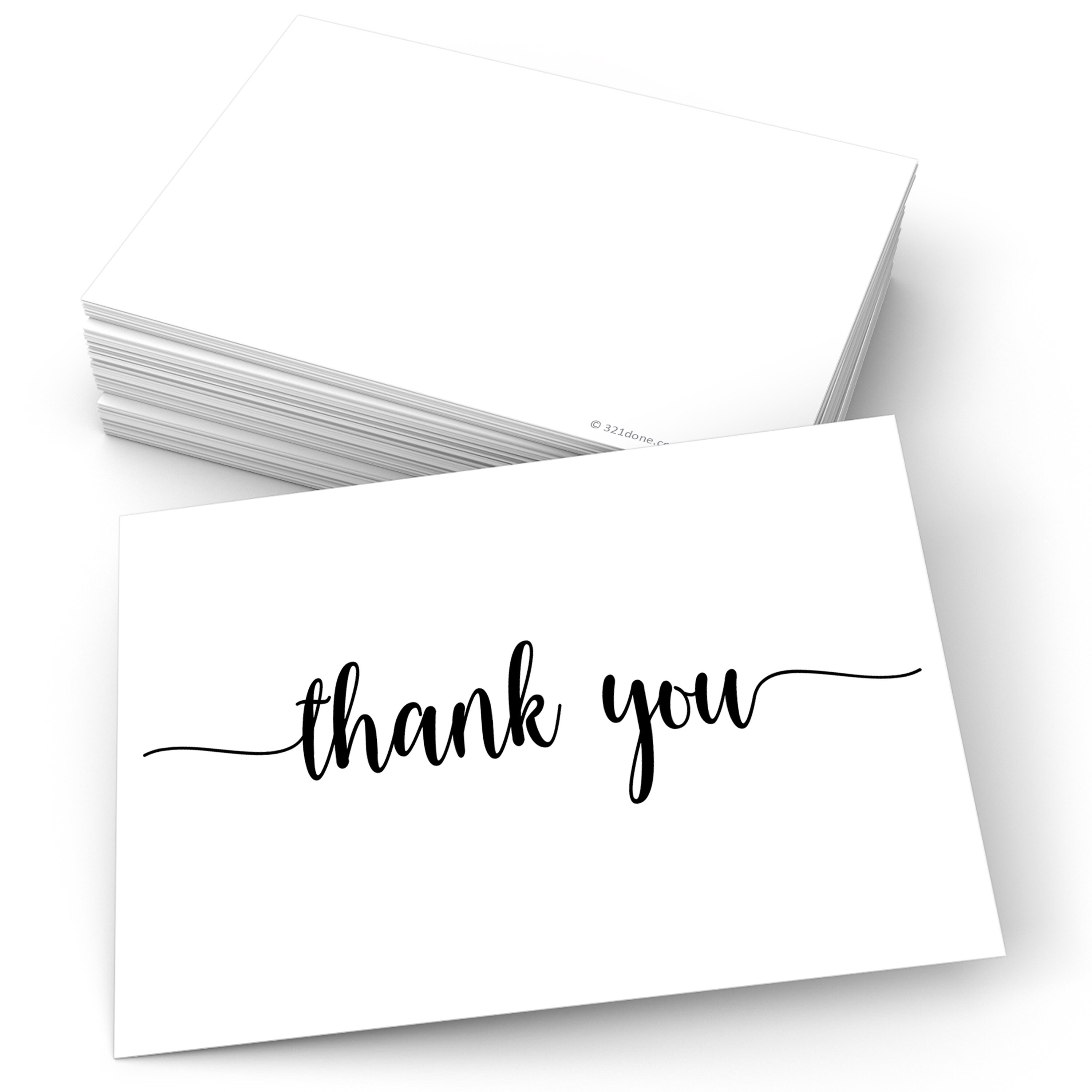 Thank You Note Cards set of 50 4x6 Plain White Card Stock Etsy
