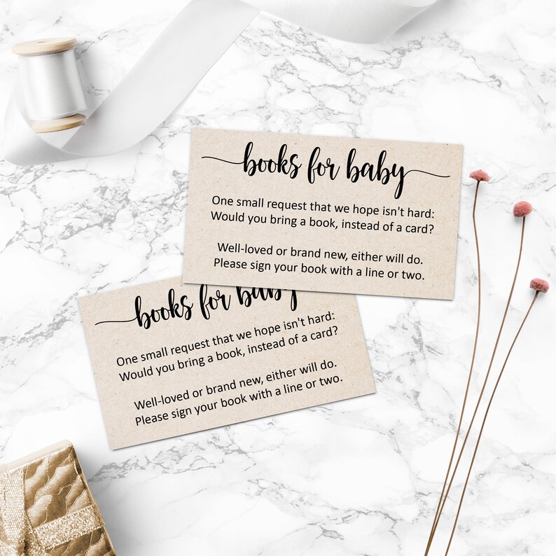 Books for Baby Cards set of 50 3.5x2 Baby Shower Insert for Etsy