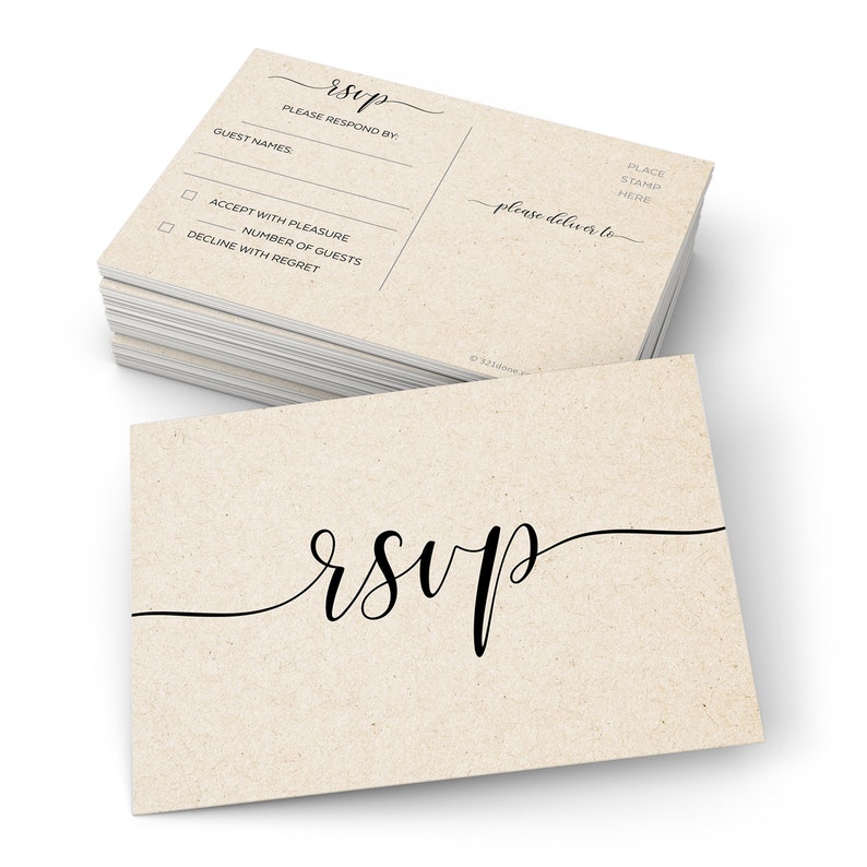 RSVP Cards for Wedding Set of 50 Small White RSVP Postcard Etsy