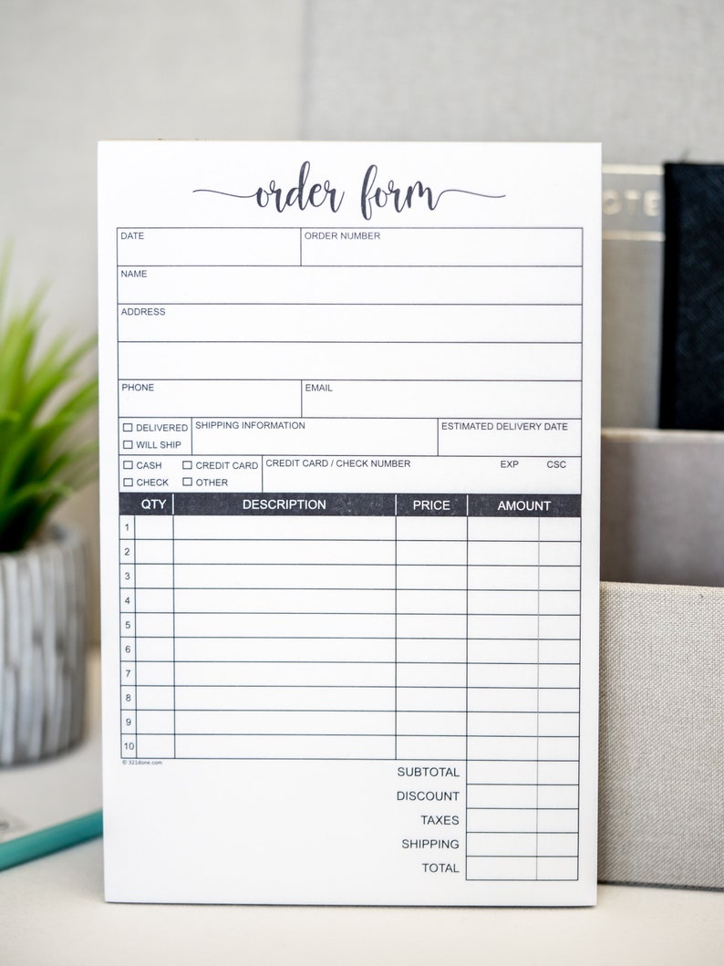 2part Carbonless Invoice Pad Carbon Copy 50 Sets Order Form Etsy