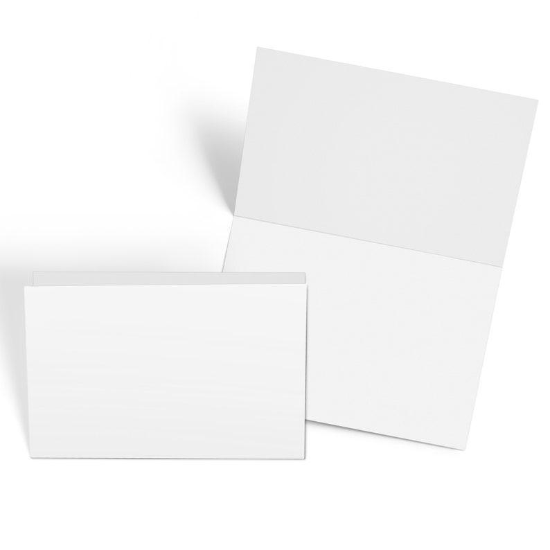 Blank White Folding Index Cards set of 50 Large 8x6 Folds to Etsy