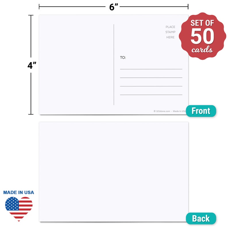 Blank Postcards set of 50 4x6 Plain White Card Stock Etsy