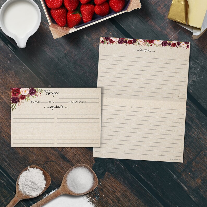 Folding Recipe Cards Set of 50 XLarge Folds to 4x6 from Etsy