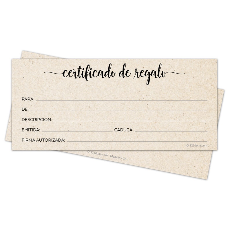 blank gift certificates in spanish 24 4x9 for etsy blank gift certificates in