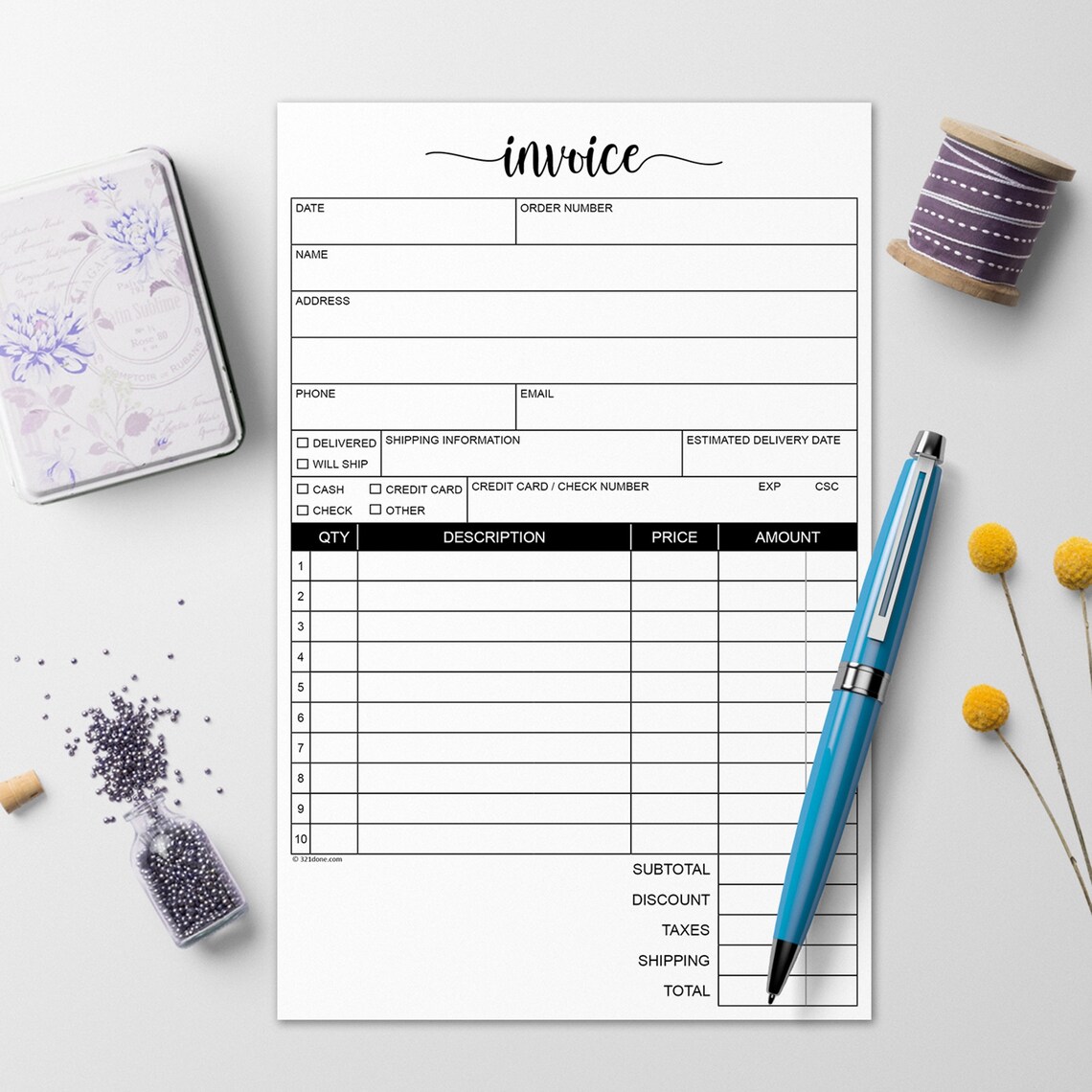 2Part Carbonless Invoice Pad Carbon Copy 50 Sets Order Form Etsy