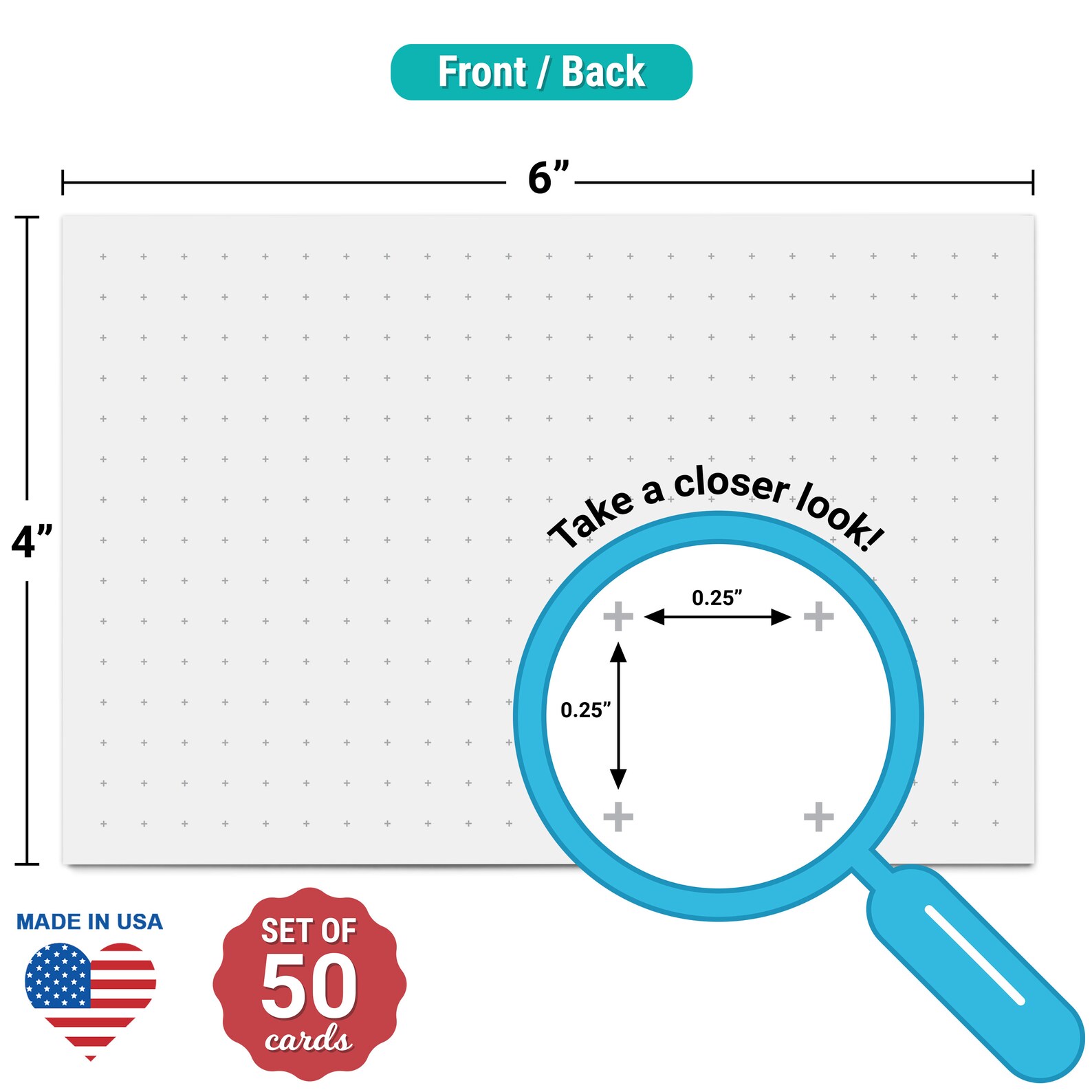 Cross Dot Grid Index Cards Cross Pattern 4x6 Inches Set of Etsy