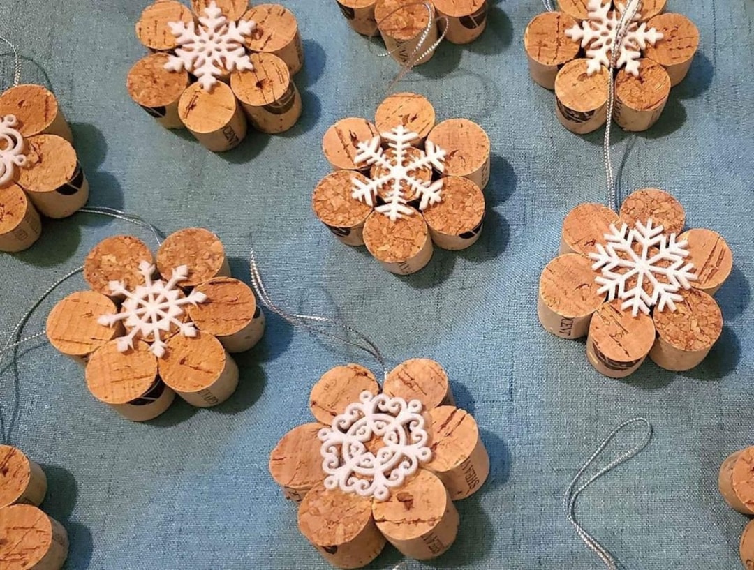 Cork Snowflake Ornaments Etsy