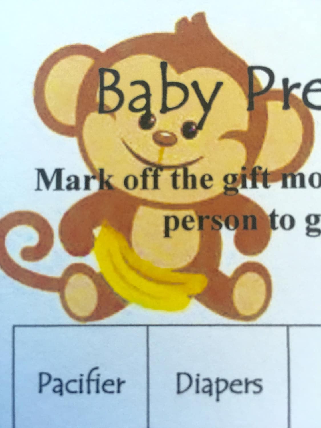 Free Baby Shower Bingo Printable Game