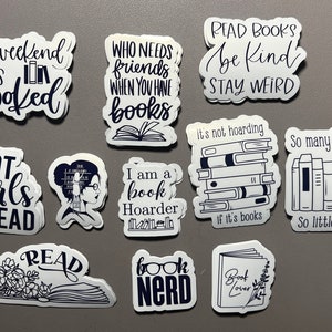 Bookish Book Lover Waterproof Vinyl Stickers, Bookish Sticker - Kindle Stickers