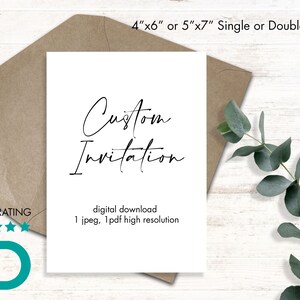 Custom Invitation Design, Custom Made Invitation, Custom Birthday Invitation, Digital Invitation Design