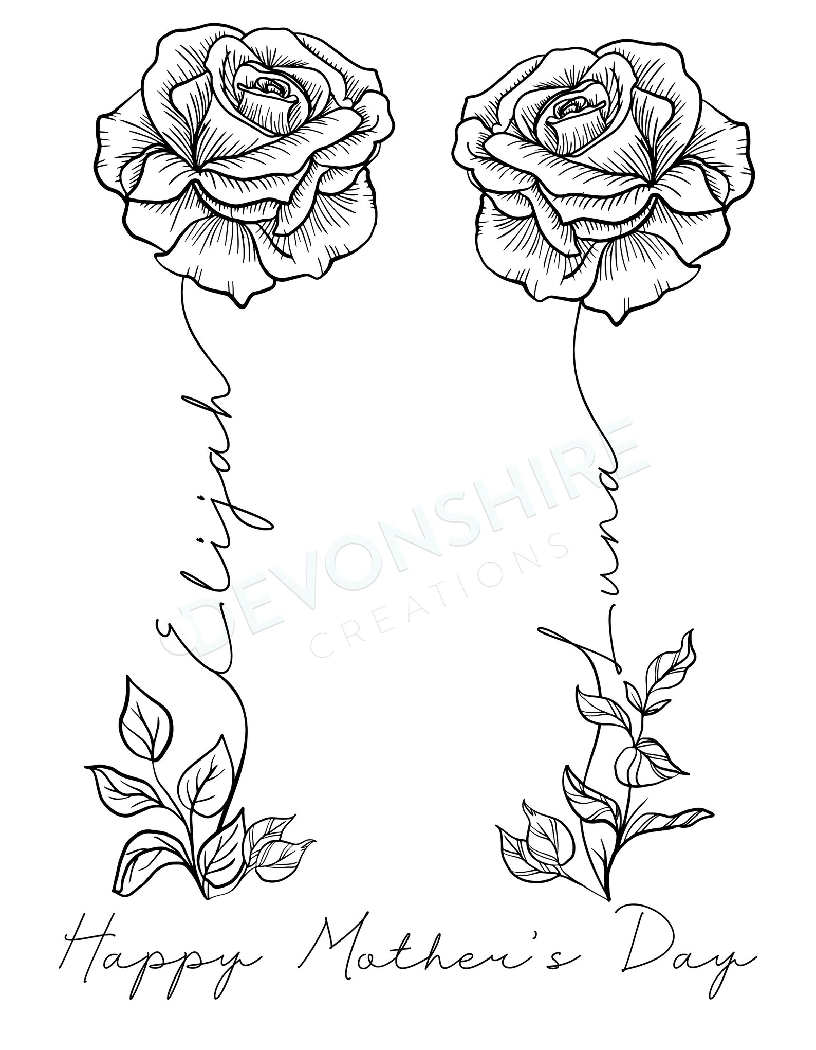 Personalized Mother's Day Gift Wall Art Printable Etsy