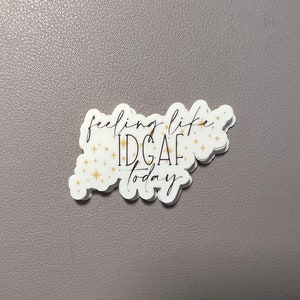 Feeling Like IDGAF Today Sticker, No Effs, Laptop Sticker, Aesthetic Stickers, Waterbottle Sticker