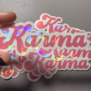 Swiftie Holographic Sticker - Tay Swift Vinyl Waterproof Sticker for Laptop, Water Bottle, Phone - Unique Shiny Karma Design Sticker Decal
