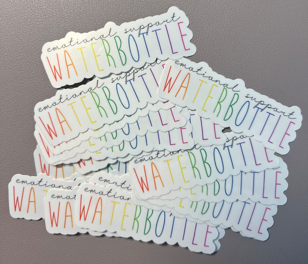 Emotional Support Water Bottle Sticker - Waterproof Water Bottle ...