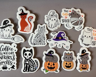 Cat Stickers Halloween - Cat Sticker Pack, Laptop Stickers, Black Cat Stickers, Sticker Pack, Glossy Waterproof Vinyl Sticker