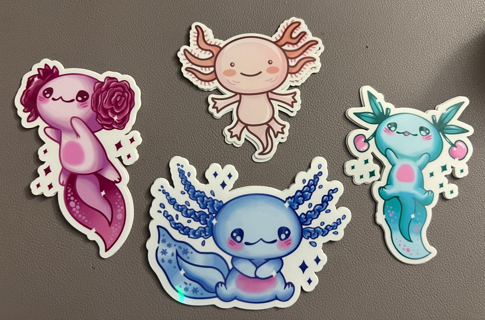 Axolotl Stickers Waterproof Glossy Waterproof Vinyl Sticker Etsy