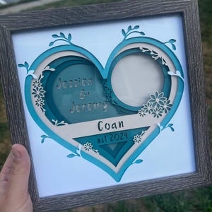 Custom Wedding Shadow Box Gift – Personalized Bridal Shower Gift, Last Name & Date Keepsake, Custom Color Memory Box, Handmade Wedding Decor