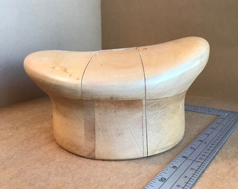 Top hat block crown, millinery hat block, hat crown wooden hat block form for hatmakers