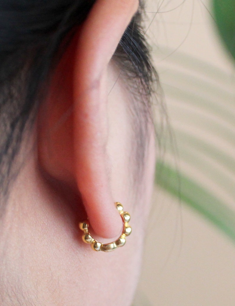 Sterling Silver Small Hoop Earrings, Cartilage Earrings, Huggie Hoops, Mini Hoops, Minimalist Hoop, Hoop Earrings, Huggie Earrings image 2