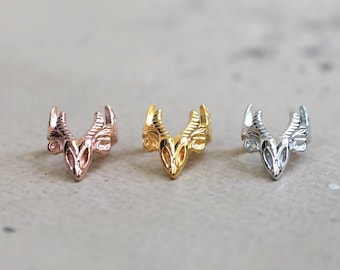 Sterling Silver Moose Ear Cuff, Sterling Silver Ear Cuff, Deer Ear Cuffs, Ear Cuff No Piercing, Ear Crawler Earrings, Simple Cuff