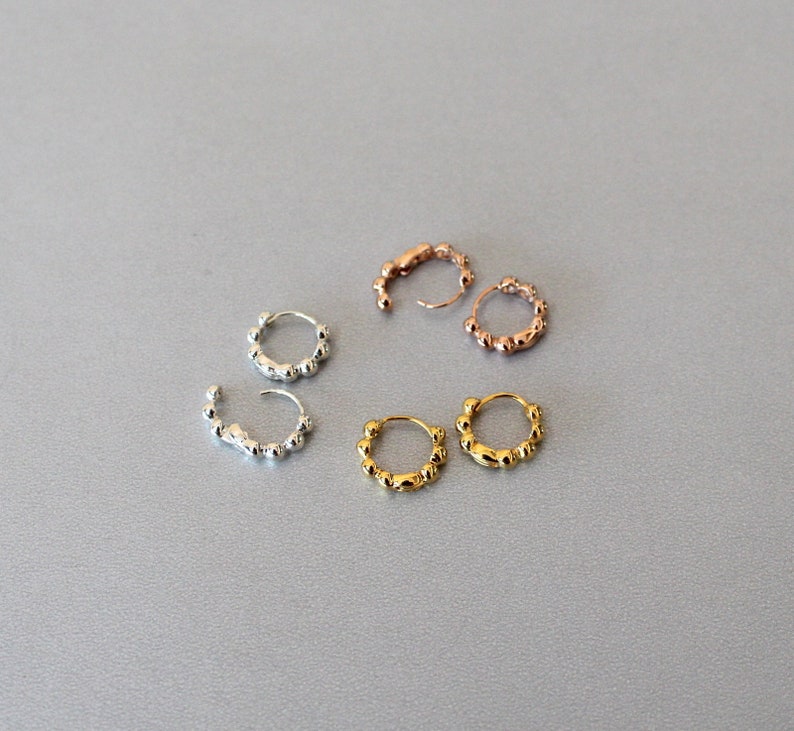 Sterling Silver Small Hoop Earrings, Cartilage Earrings, Huggie Hoops, Mini Hoops, Minimalist Hoop, Hoop Earrings, Huggie Earrings image 3