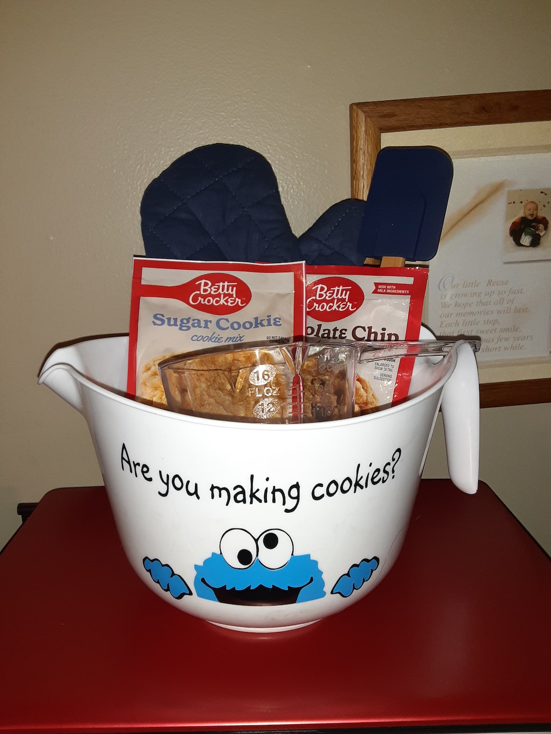 Mixing Bowl Cookie Gift Set Are You Making Cookies, Kitchen Gift Set
