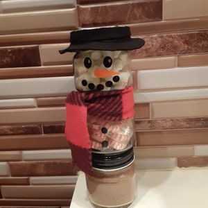 Snowman Hot Cocoa Mason Jar, Hot Cocoa Gift, Hot Cocoa, Winter Weather, Christmas Gift, Grab Bag, White Elephant, Nat. Hot Chocolate Day