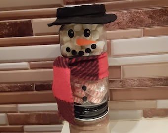 Snowman Hot Cocoa Mason Jar, Hot Cocoa Gift, Hot Cocoa, Winter Weather, Christmas Gift, Grab Bag, White Elephant, Nat. Hot Chocolate Day