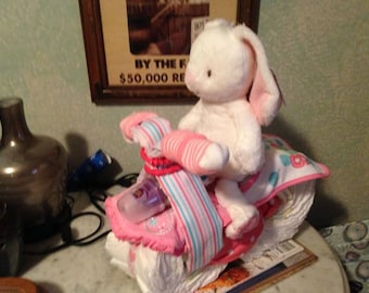 Diaper Motorcycle Baby Shower Gift, Nursery Decor