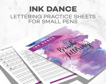 Lettering Practice Sheets for Small Pens (PDF as well as a Procreate file for iPad Lettering), Modern Calligraphy
