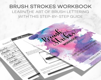 Digital Lettering Workbook (PDF) | Learn Lettering and Modern Calligraphy | Practice Sheets | Calligraphy Workbook | Brush Calligraphy