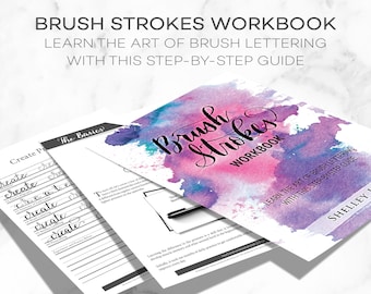 Digital Lettering Workbook (PDF) | Learn Lettering and Modern Calligraphy | Practice Sheets | Calligraphy Workbook | Brush Calligraphy