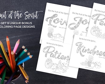 Fruit of the Spirit 9 Coloring Pages Printable