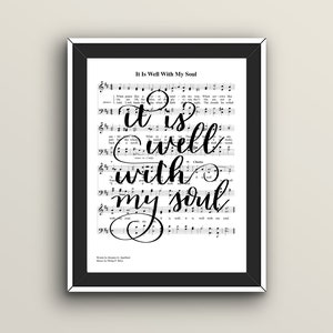Hymn Wall Art with It is Well With My Soul Sheet Music image 1