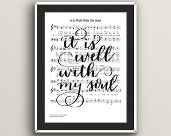 Hymn Wall Art with It is Well With My Soul Sheet Music