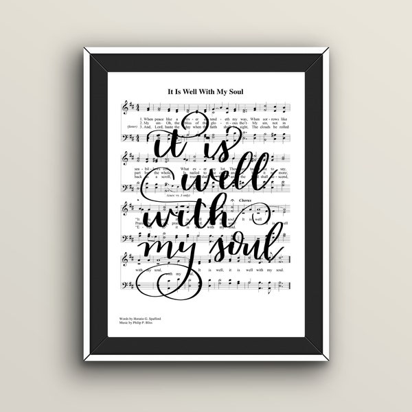 Hymn Wall Art with It is Well With My Soul Sheet Music