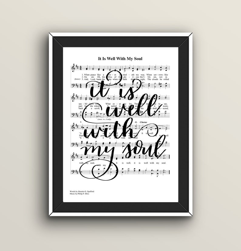 Hymn Wall Art with It is Well With My Soul Sheet Music image 1